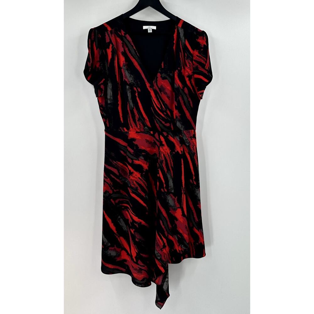 Halston Multicolor Printed V Neck Split Flutter S… - image 1